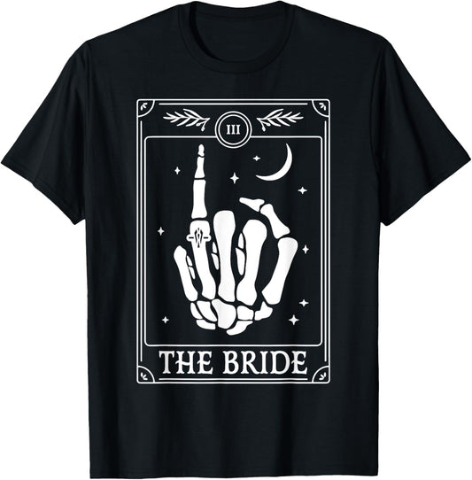 The Bride Coven Skeleton Hand Gothic Wedding Bachelorette T-Shirt - T-Shirt | Black