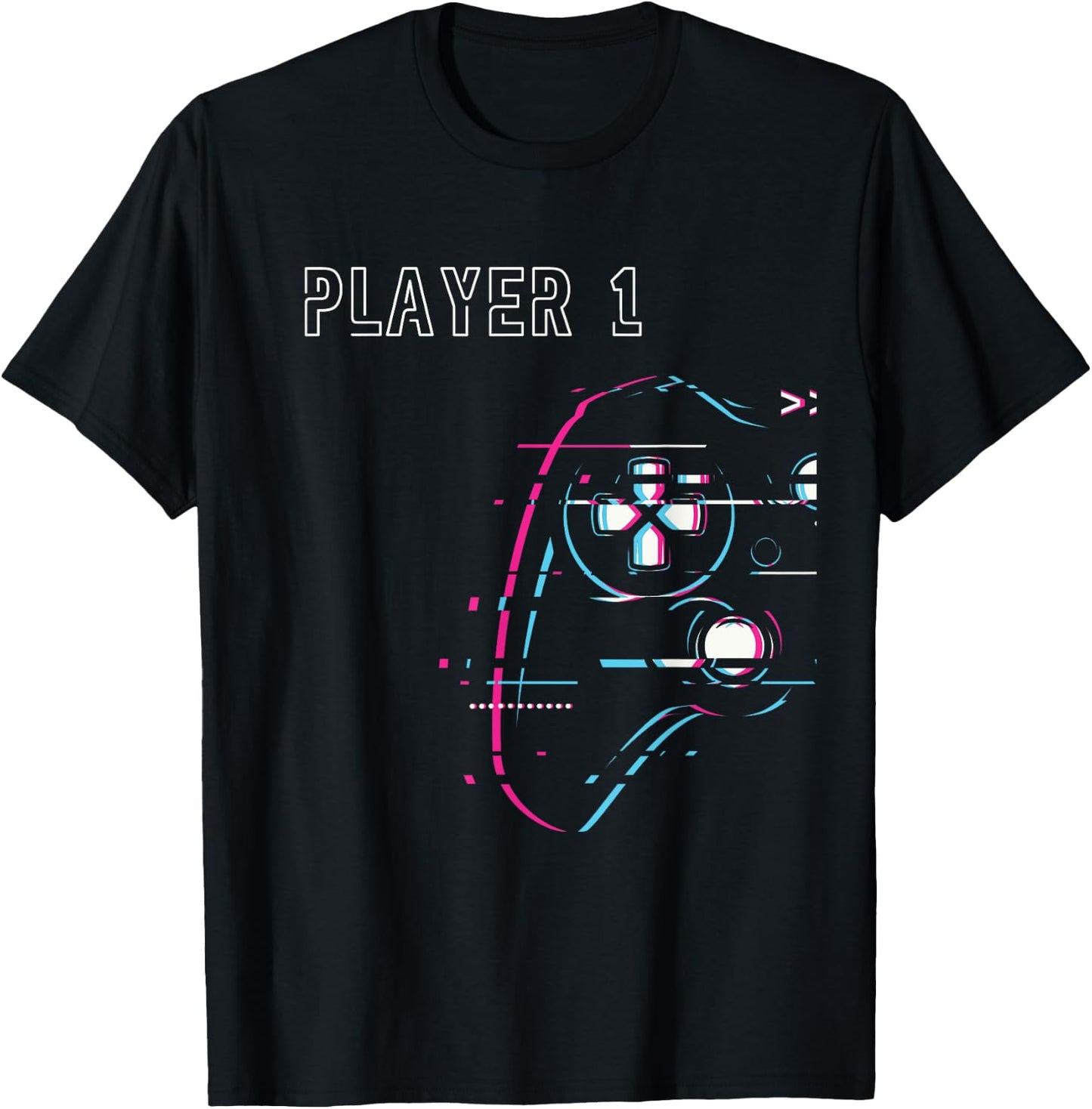 Gamer Couple - Player 1 Player 2 - Gamer Team T-Shirt - T-Shirt | Black