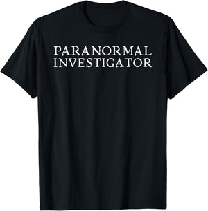 DesignDorks Paranormal Investigator Ghost Hunter EVP Halloween , Women, Kids & Teens - Black, Short Sleeve, Classic Fit, , Small T-Shirt - T-Shirt | Black