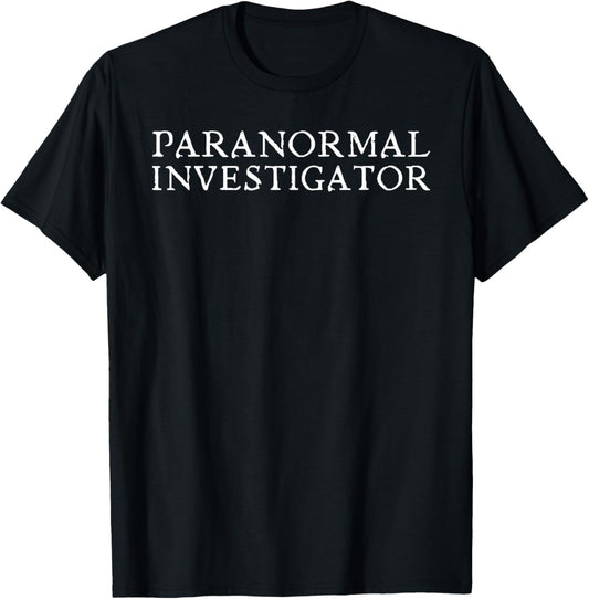 DesignDorks Paranormal Investigator Ghost Hunter EVP Halloween , Women, Kids & Teens - Black, Short Sleeve, Classic Fit, , Small T-Shirt - T-Shirt | Black