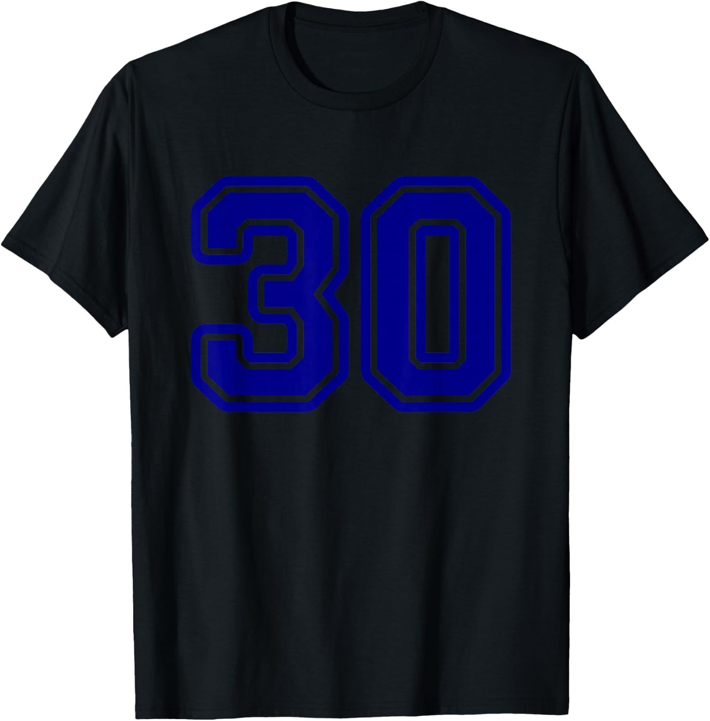 Number #30 Blue Favourite Number 30 T-Shirt - T-Shirt | Black