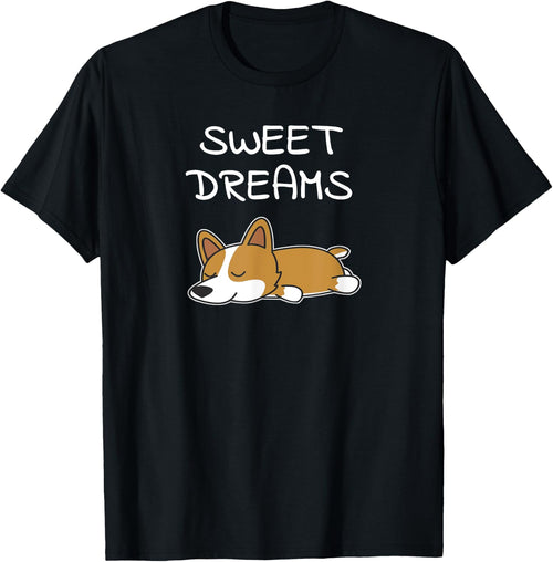 Sweet Dreams Sleeping Corgi Dog Quote Pajamas for Bedtime