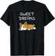 Sweet Dreams Sleeping Corgi Dog Quote Pajamas for Bedtime T-Shirt - T-Shirt | Black