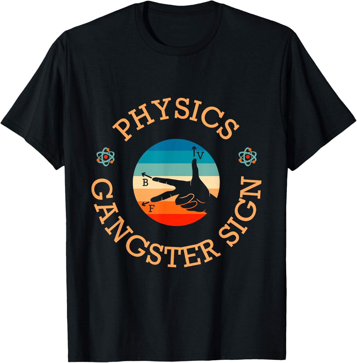 Physics Gangster Sign Physics Hand Sign Symbol T-Shirt - T-Shirt | Black