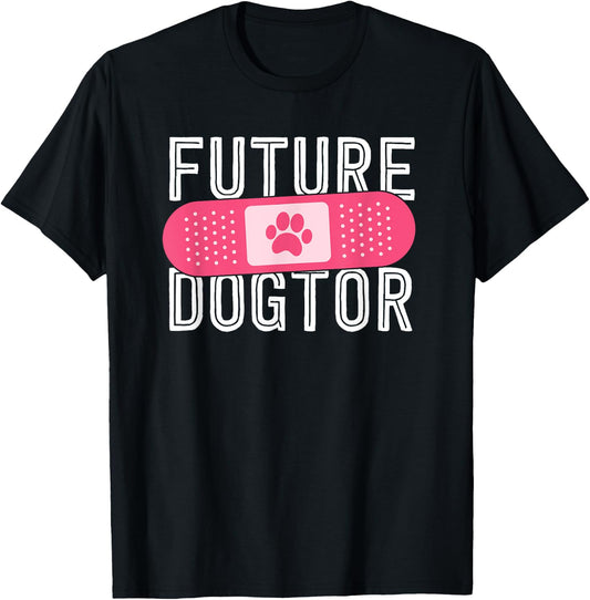 Future Dogtor Dog Vet Veterinarian Student Gifts Kids Women T-Shirt - T-Shirt | Black