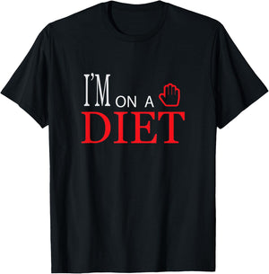 I'm on a diet - graphic, fun, women, men, boys, girls, kids T-Shirt - T-Shirt | Black