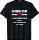 Engineer I'm Not Arguing - Funny Sarcastic Engineering Gift Small T-Shirt - T-Shirt | Black