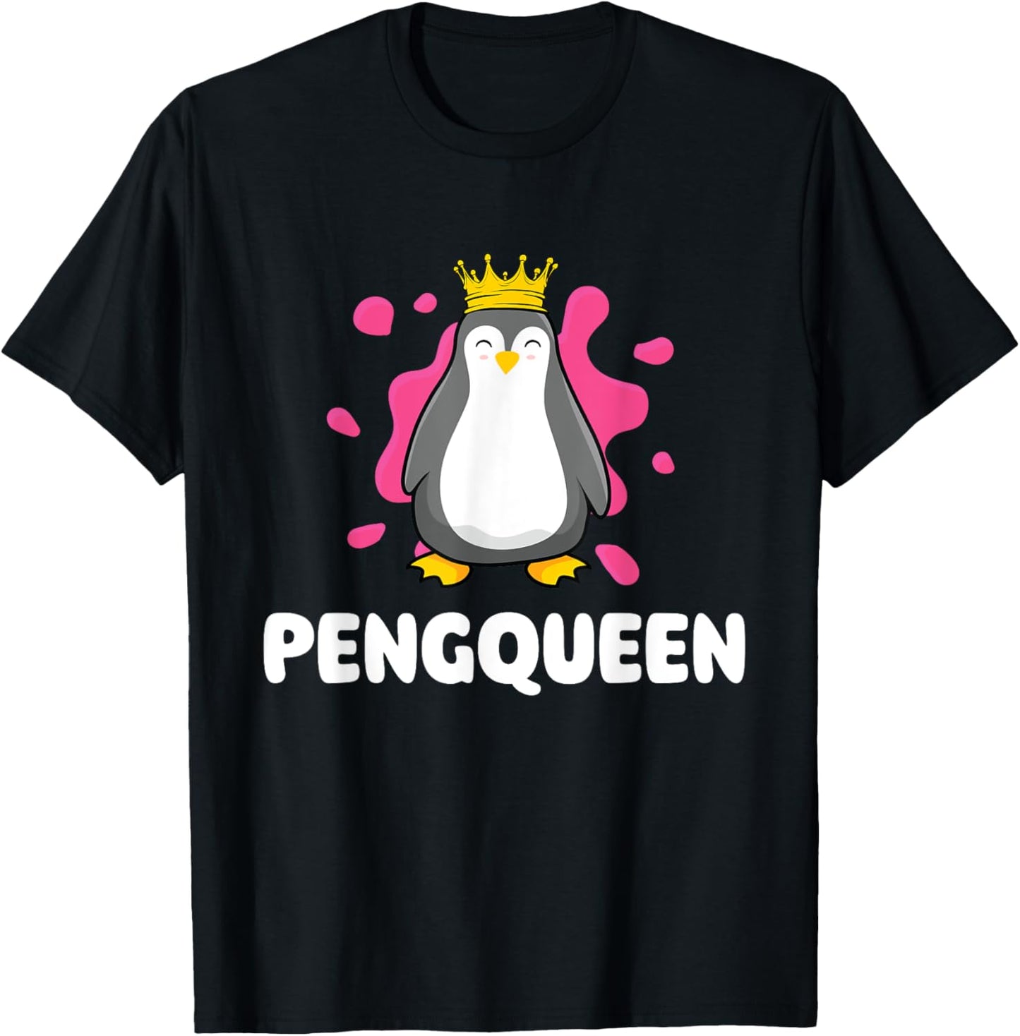Pengqueen - Penguin Lover Bird Watcher Aquatic Bird T-Shirt - T-Shirt | Black