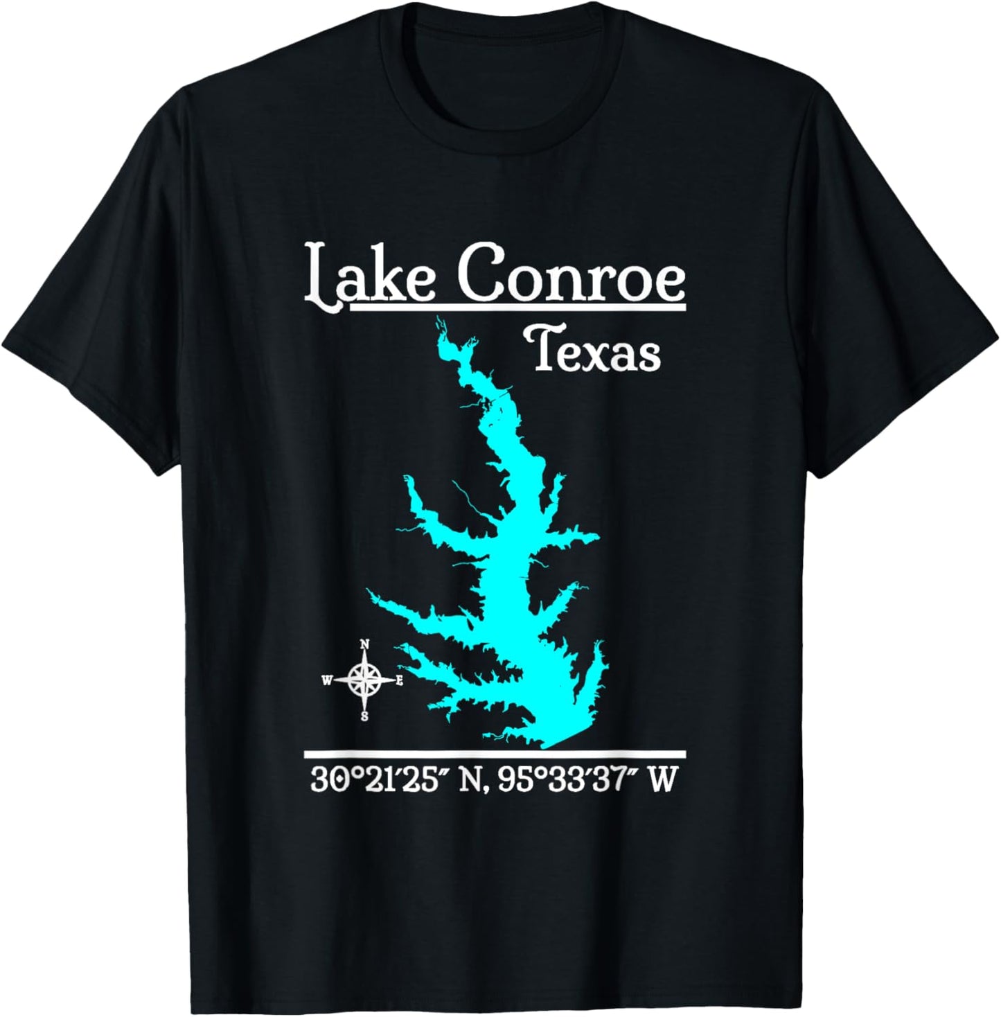 Lake Conroe, Texas T-Shirt - T-Shirt | Black