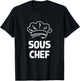 Sous Chef Matching Head Chef Cooking Kitchen Gift Mom Dad T-Shirt - T-Shirt | Black