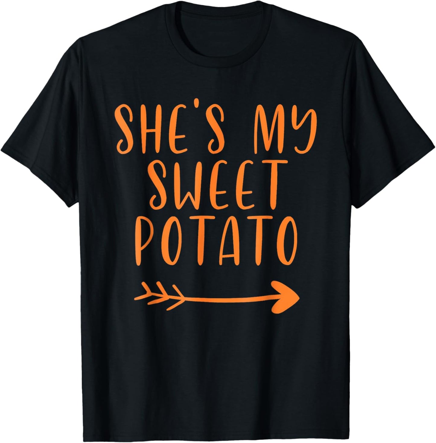 Thanksgiving Matching Couple She's My Sweet Potato I Yam Set T-Shirt - T-Shirt | Black