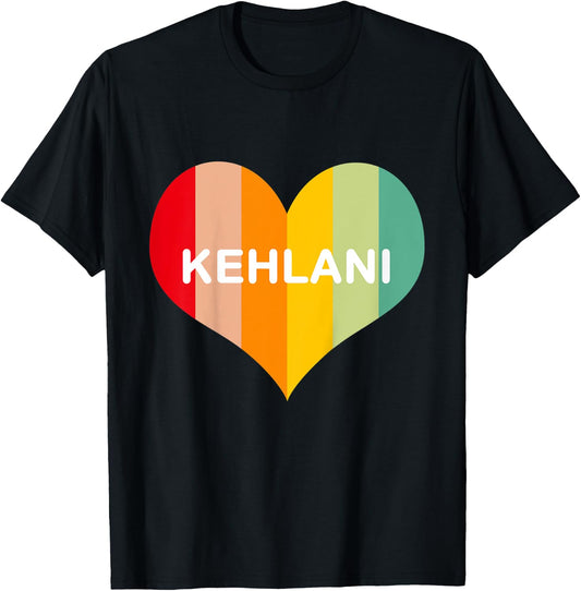 Kids Girls Kehlani Name Heart | Retro Vintage T-Shirt - T-Shirt | Black