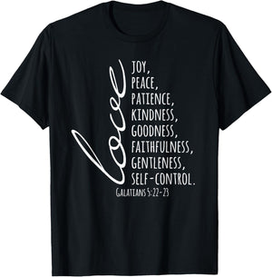 Inspiring Love Joy Peace Patience Christian Church Faith Pun T-Shirt - T-Shirt | Black