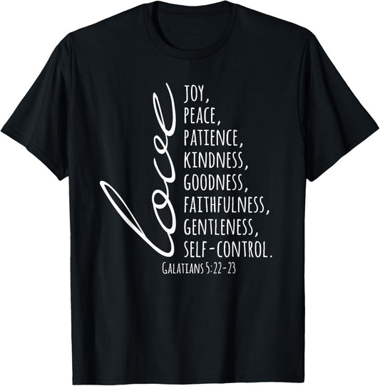 Inspiring Love Joy Peace Patience Christian Church Faith Pun T-Shirt - T-Shirt | Black