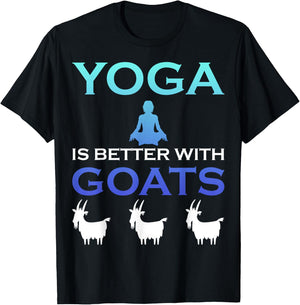 Yoga is better with Goats T-Shirt - T-Shirt | Black
