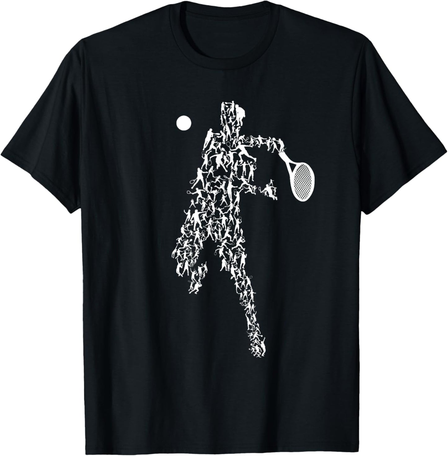 Tennis Positions Player Balls Funny Racket Game Outfit T-Shirt - T-Shirt | Black