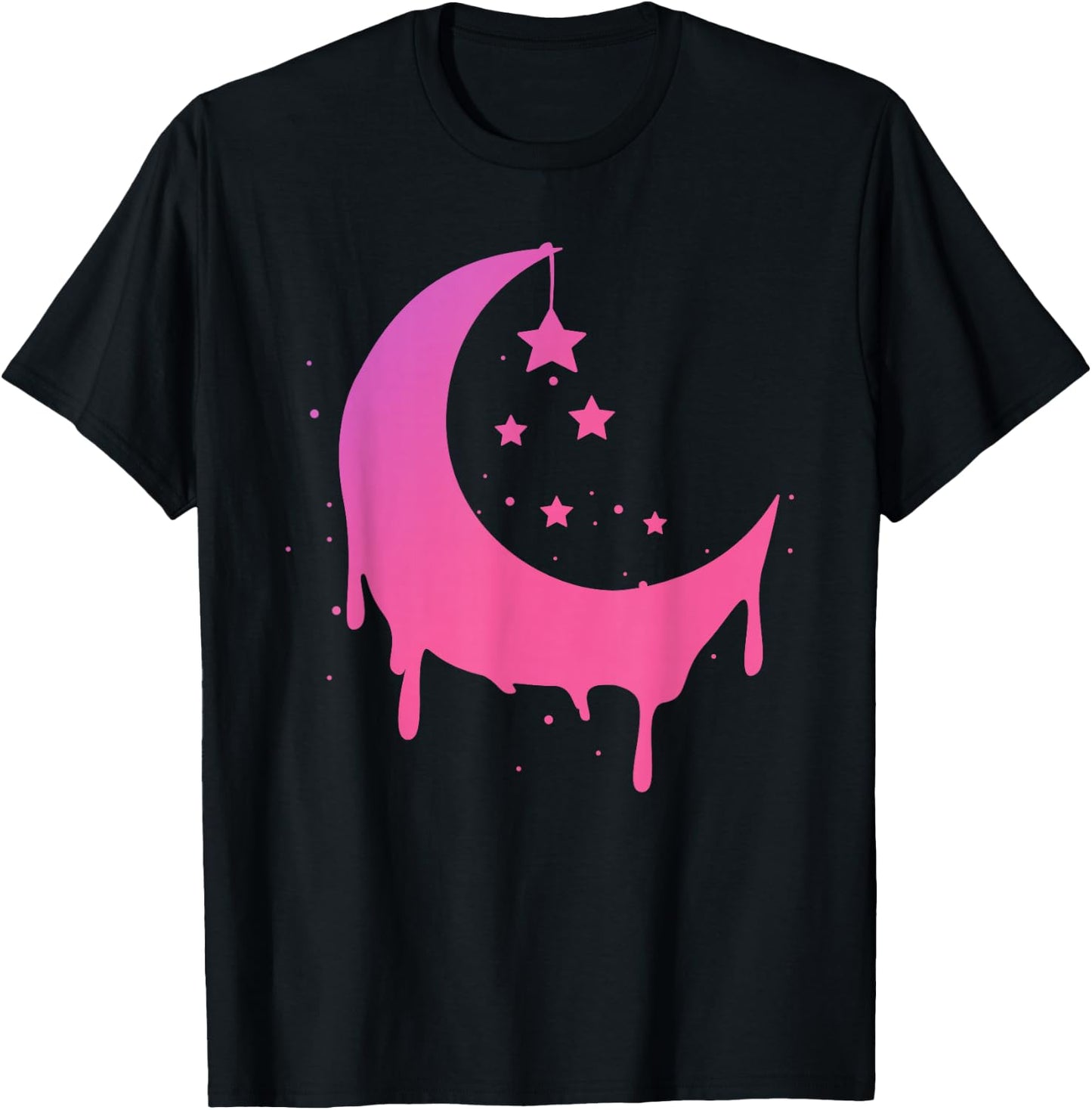 Pastel Moon Goth Vaporwave T-Shirt - T-Shirt | Black
