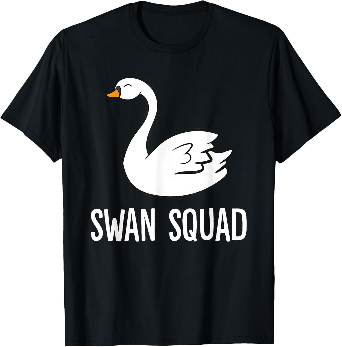 Swan Squad Funny Swan Bird T-Shirt - T-Shirt | Black