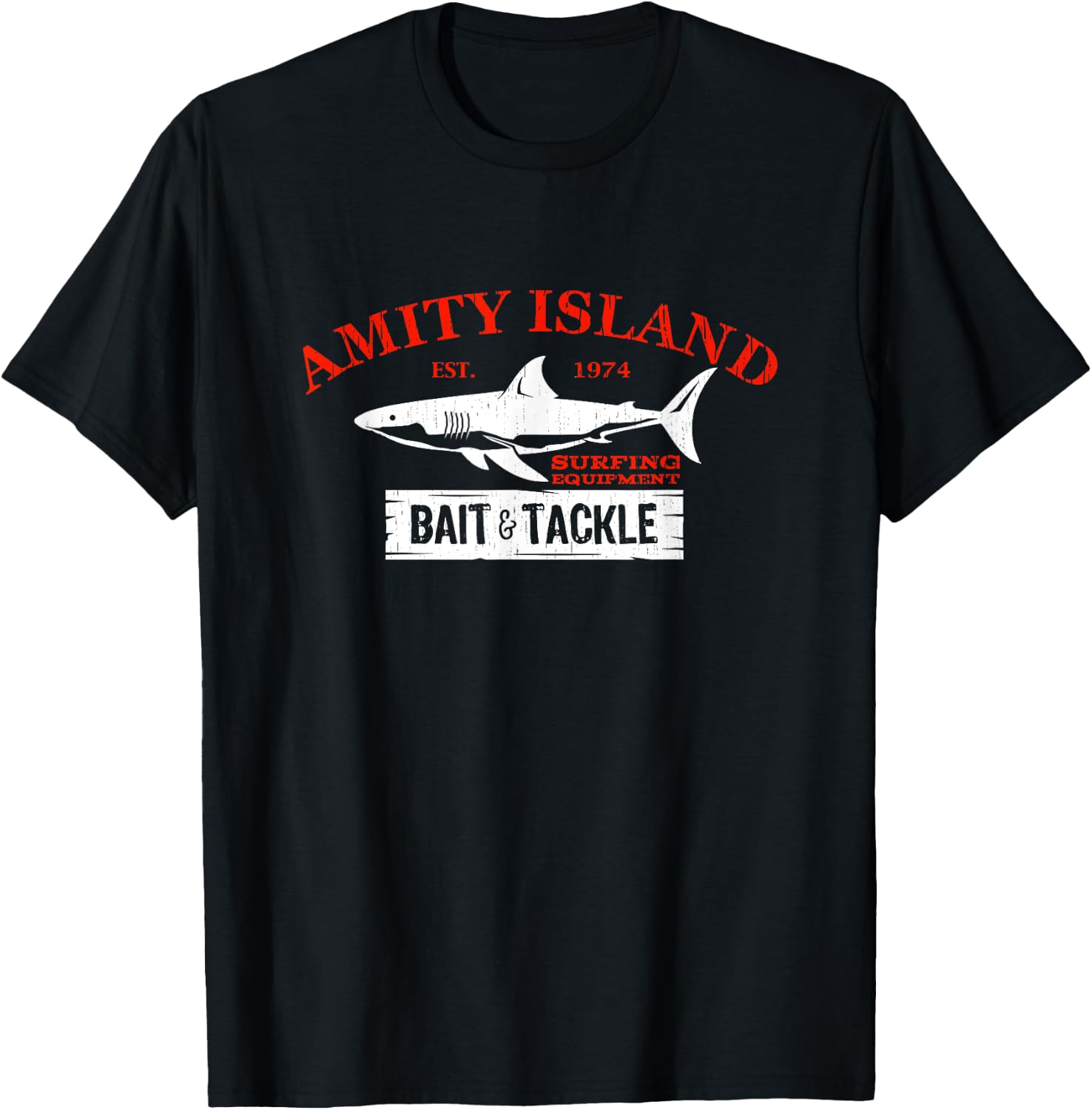 Amity Island Bait and Tackle Retro Fishing T-Shirt - T-Shirt | Black
