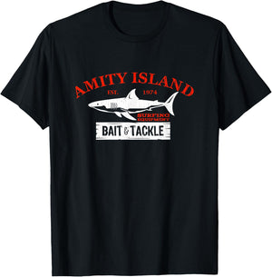 Amity Island Bait and Tackle Retro Fishing T-Shirt - T-Shirt | Black