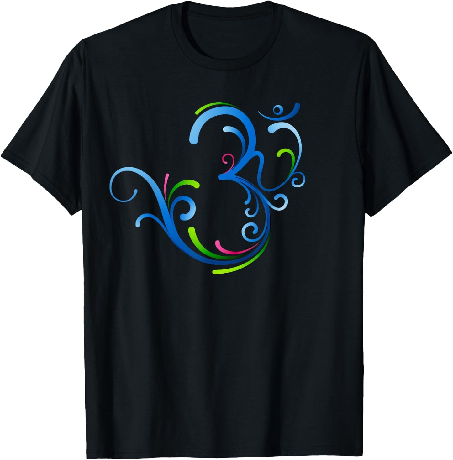 Om Shanti Peace Aum Dharma Yoga Hindu Buddhism Flower T-Shirt - T-Shirt | Black