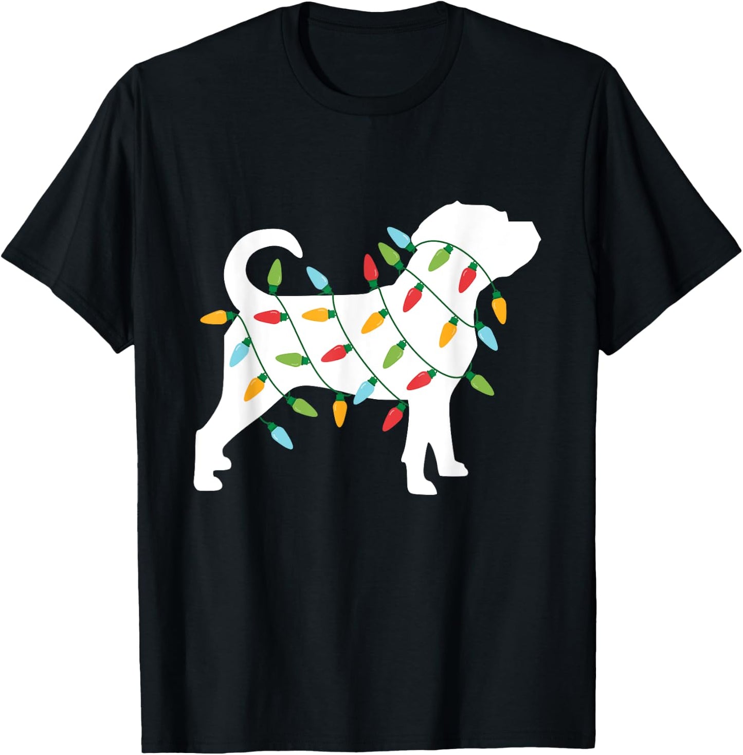 Christmas Lights Puggle T Shirt Cute Gifts for Dog Lovers Women Kids T-Shirt - T-Shirt | Black