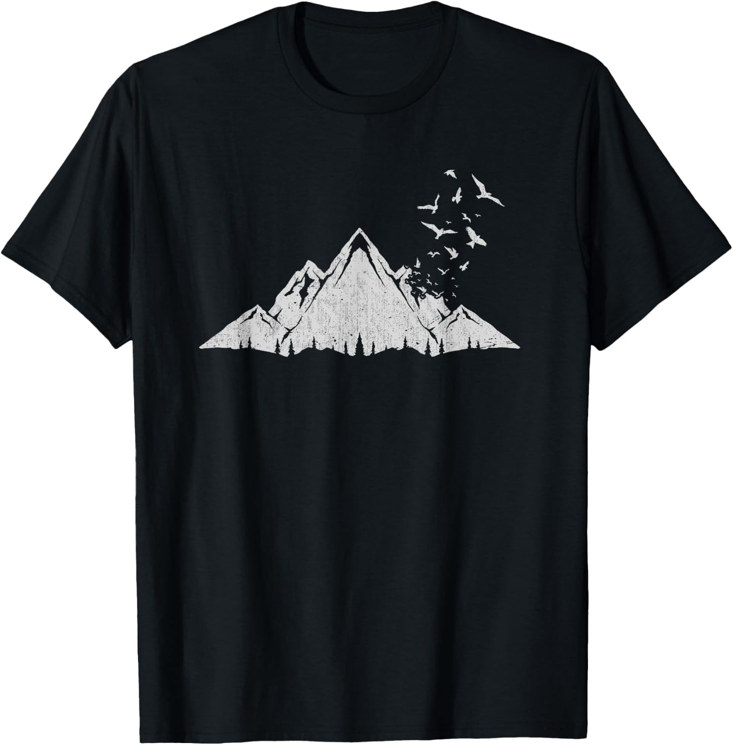 Flock Of Birds Outdoor Nature Forest Mountain Hiking T-Shirt - T-Shirt | Black