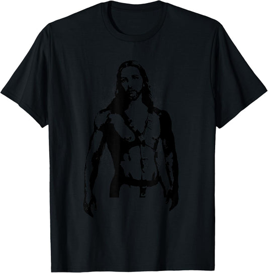 Sexy Jesus In BDSM Harness Gay Pride T-Shirt - T-Shirt | Black