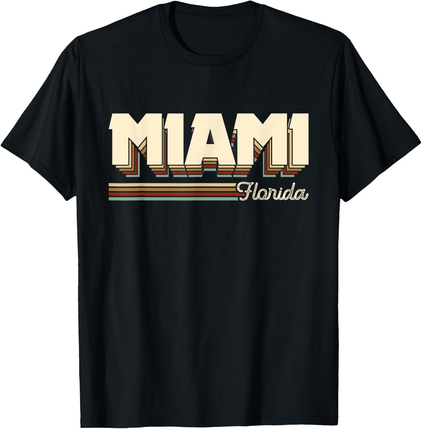 Retro 80s Miami Florida Beach Souvenir Gift Men Women Kids T-Shirt - T-Shirt | Black