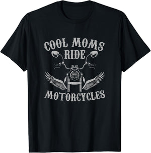 Mother's Day Cool Moms Ride Motorcycles Funny T-Shirt - T-Shirt | Black