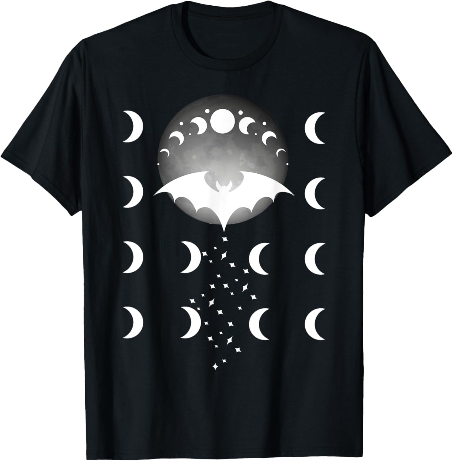 Mystical Bat Full Moon Magic Night Vampire Sorceress Gift T-Shirt - T-Shirt | Black