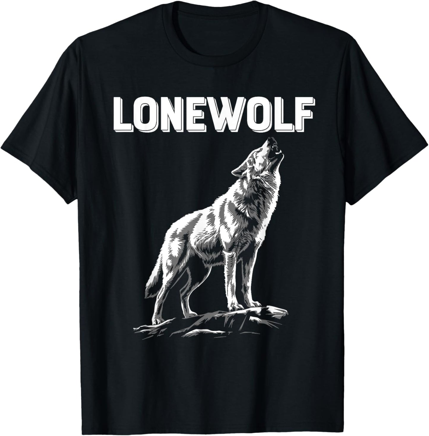 Alpha Lone Wolf Pack Member Wildlife Howling T-Shirt - T-Shirt | Black