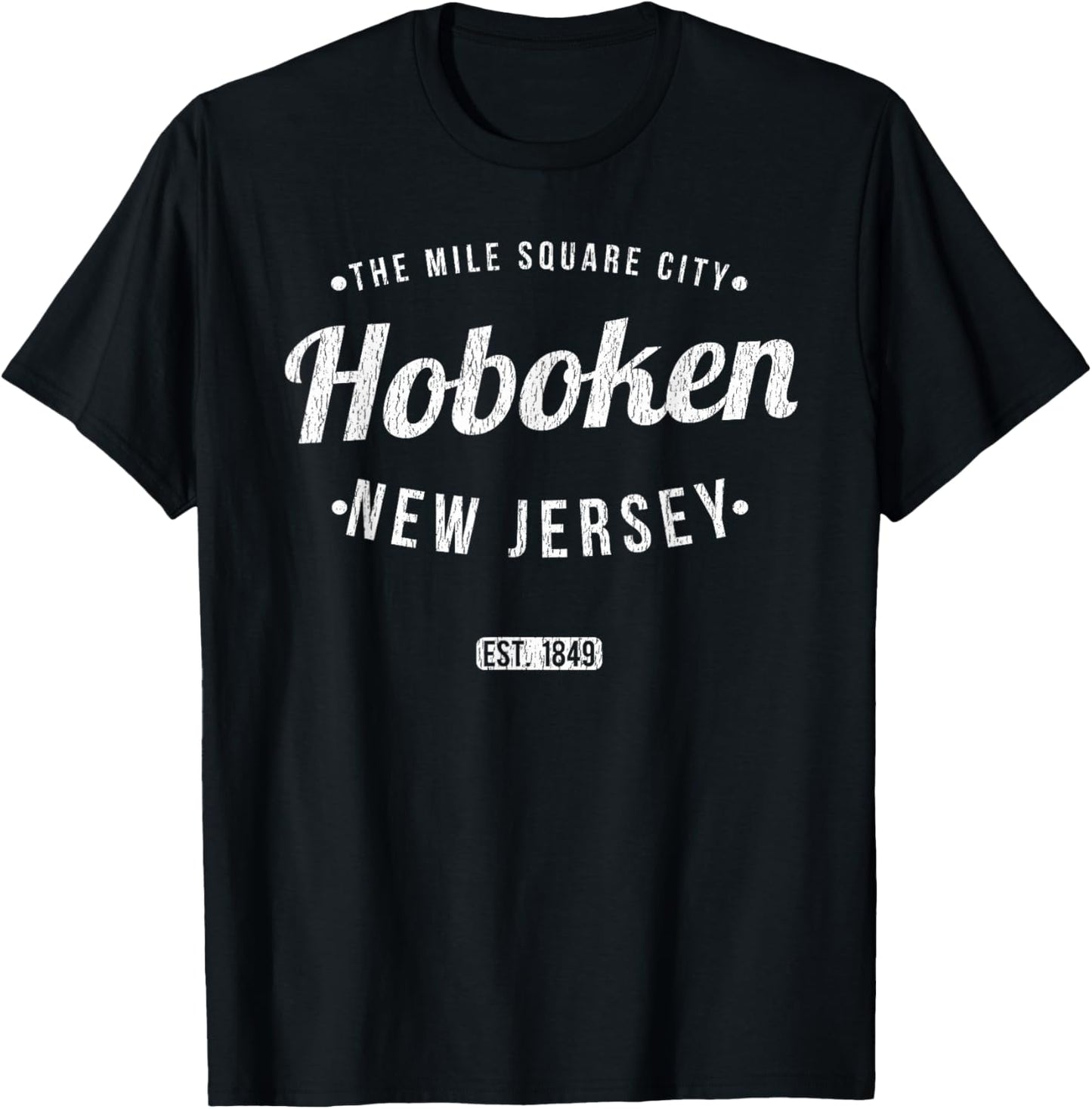 Hoboken New Jersey Vintage Travel Souvenir Hoboken T-Shirt - T-Shirt | Black
