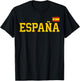 Spanien Damen Herren Kinder Spanische Flagge Rot España T-Shirt - T-Shirt | Black