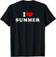 I Love Summer, I Heart Summer T-Shirt - T-Shirt | Black