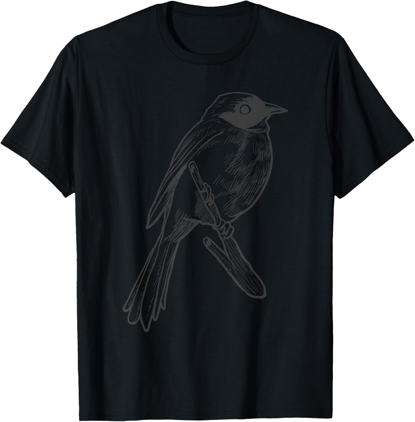 Vintage Birder Graphic Retro Chickadee Bird T-Shirt - T-Shirt | Black