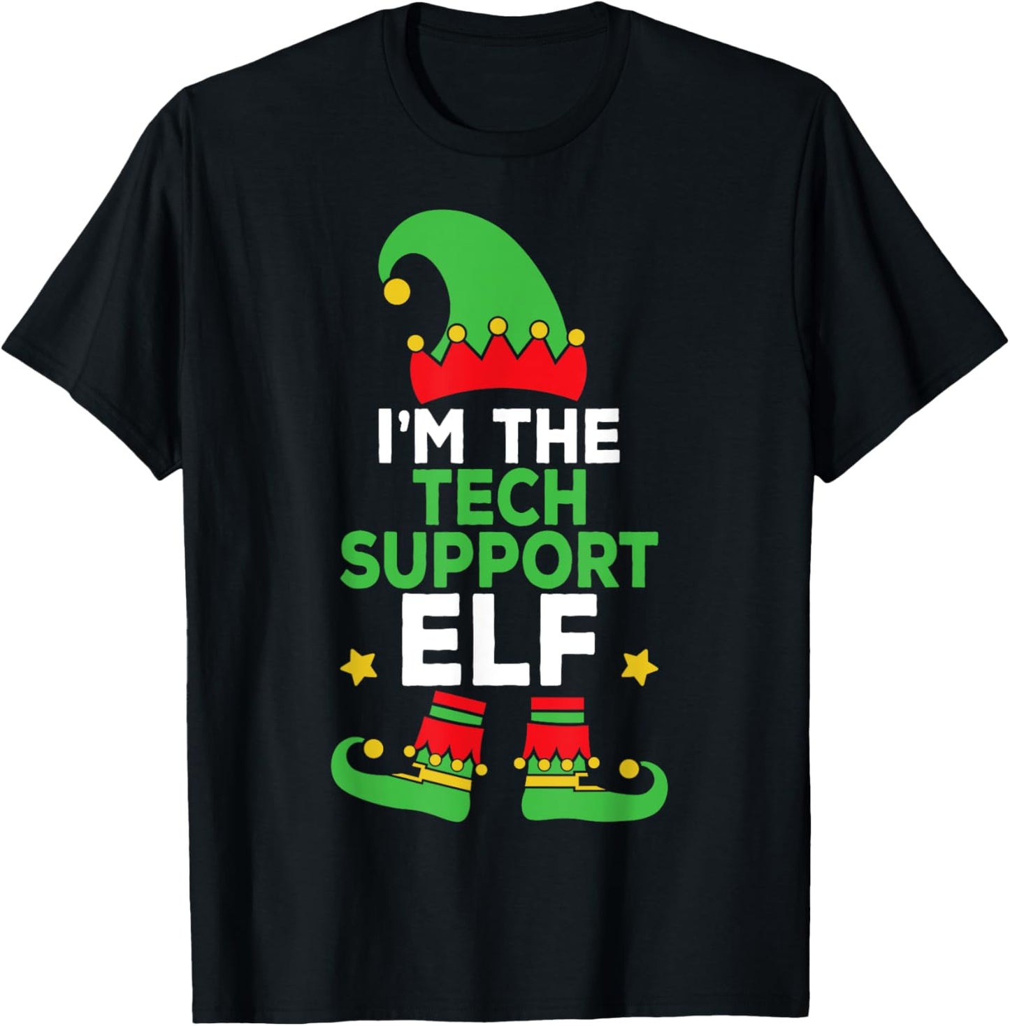 I'm The Tech Support Elf Family Holiday Matching Christmas T-Shirt - T-Shirt | Black