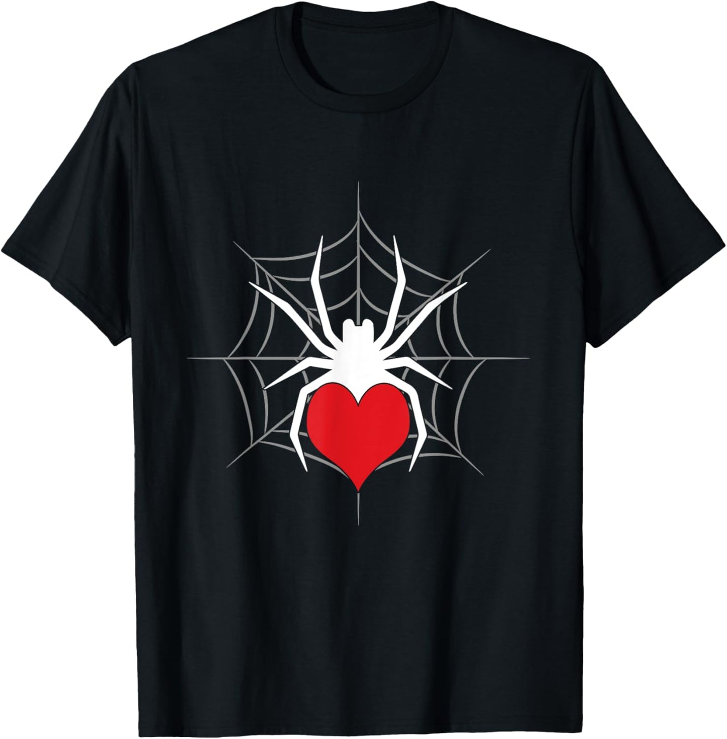 Spider Web | Arachnophile Spider Lovers | Spider With Heart T-Shirt - T-Shirt | Black