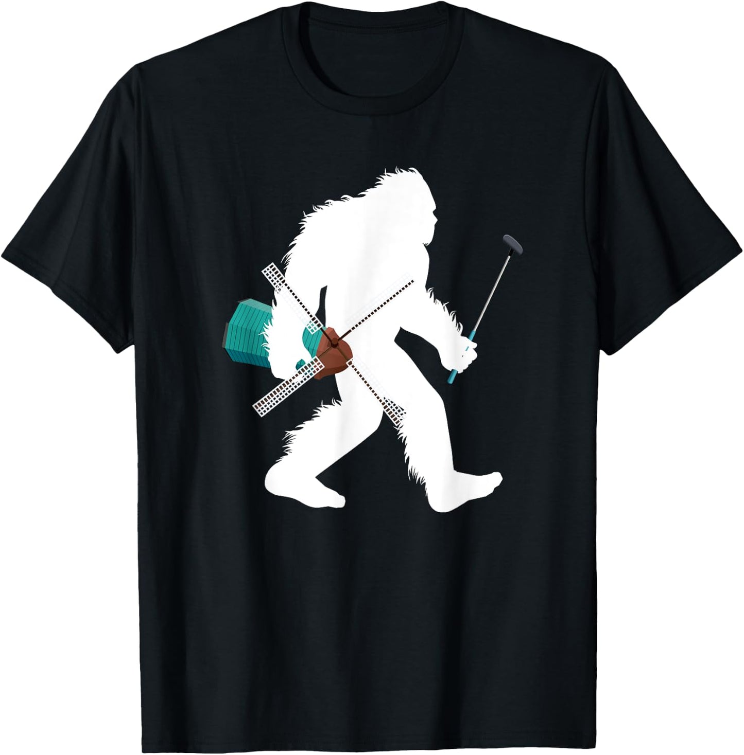 Bigfoot Mini Golf Cryptid Golfer Sasquatch Putt Putt Golfing T-Shirt - T-Shirt | Black