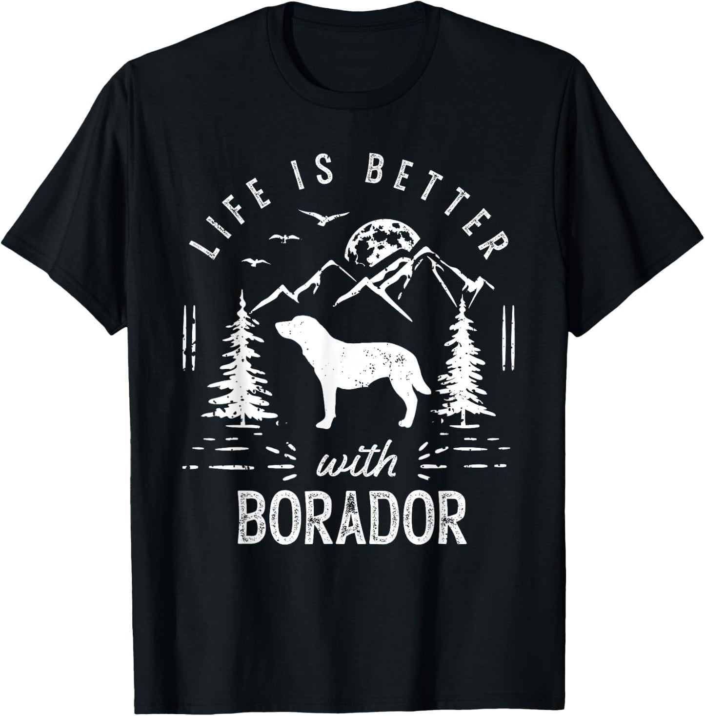 Borador Life Better Mom Dad Dog Men Women Girls Kids T-Shirt - T-Shirt | Black