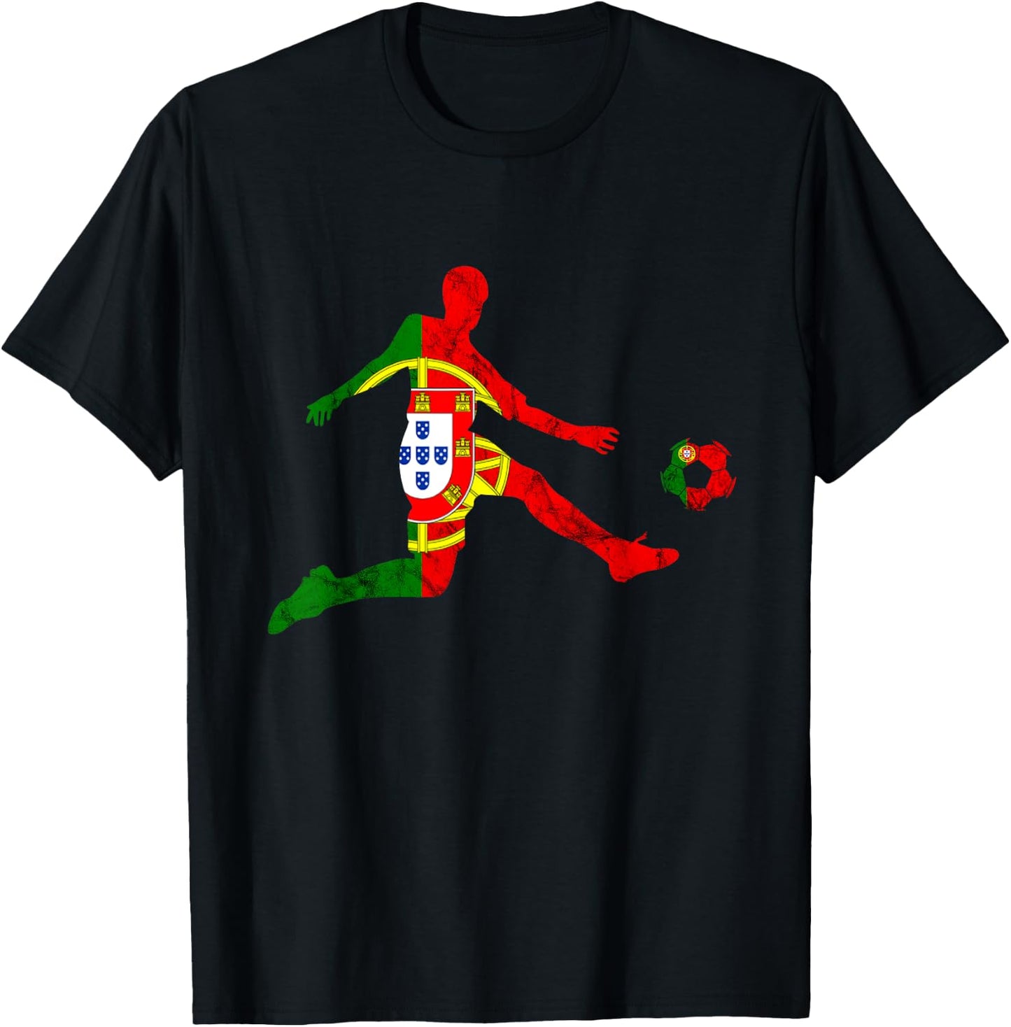 Portugal Soccer Futebol Portuguese Pride Portuguese Flag T-Shirt - T-Shirt | Black