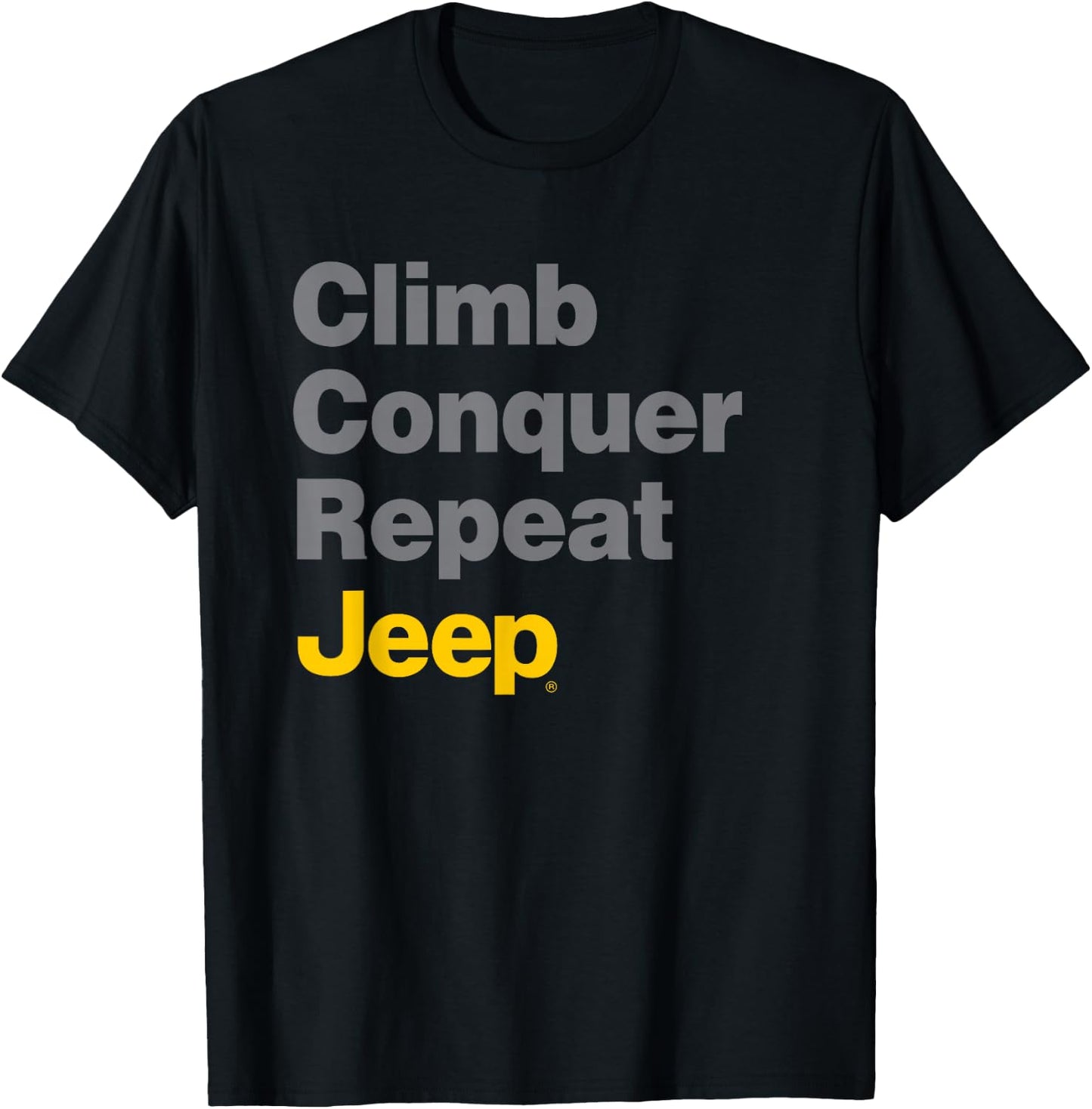 Jeep Climb Conquer Repeat T-Shirt - T-Shirt | Black