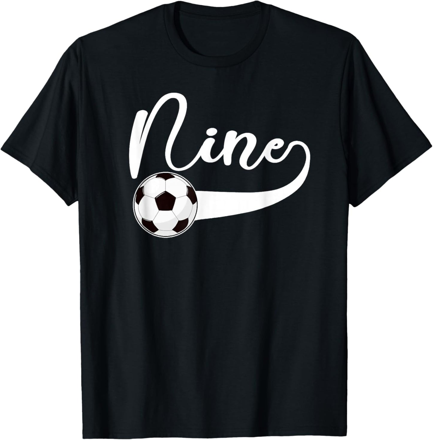 9th Birthday Party Soccer Boy 9 Year Old Soccer Player T-Shirt - T-Shirt | Black