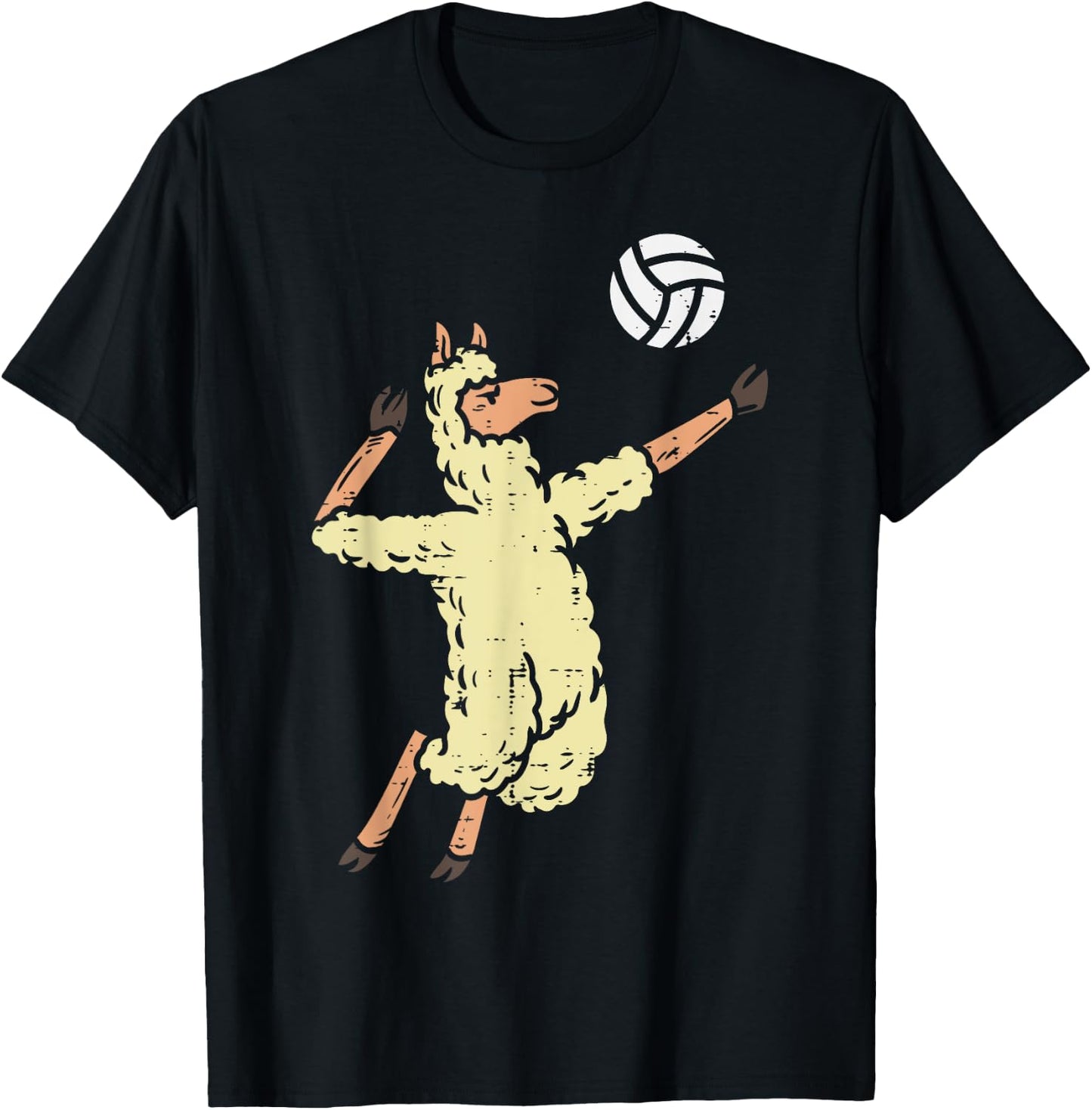Llama Volleyball Alpaca Spike Serve Player Spiker Women Men T-Shirt - T-Shirt | Black