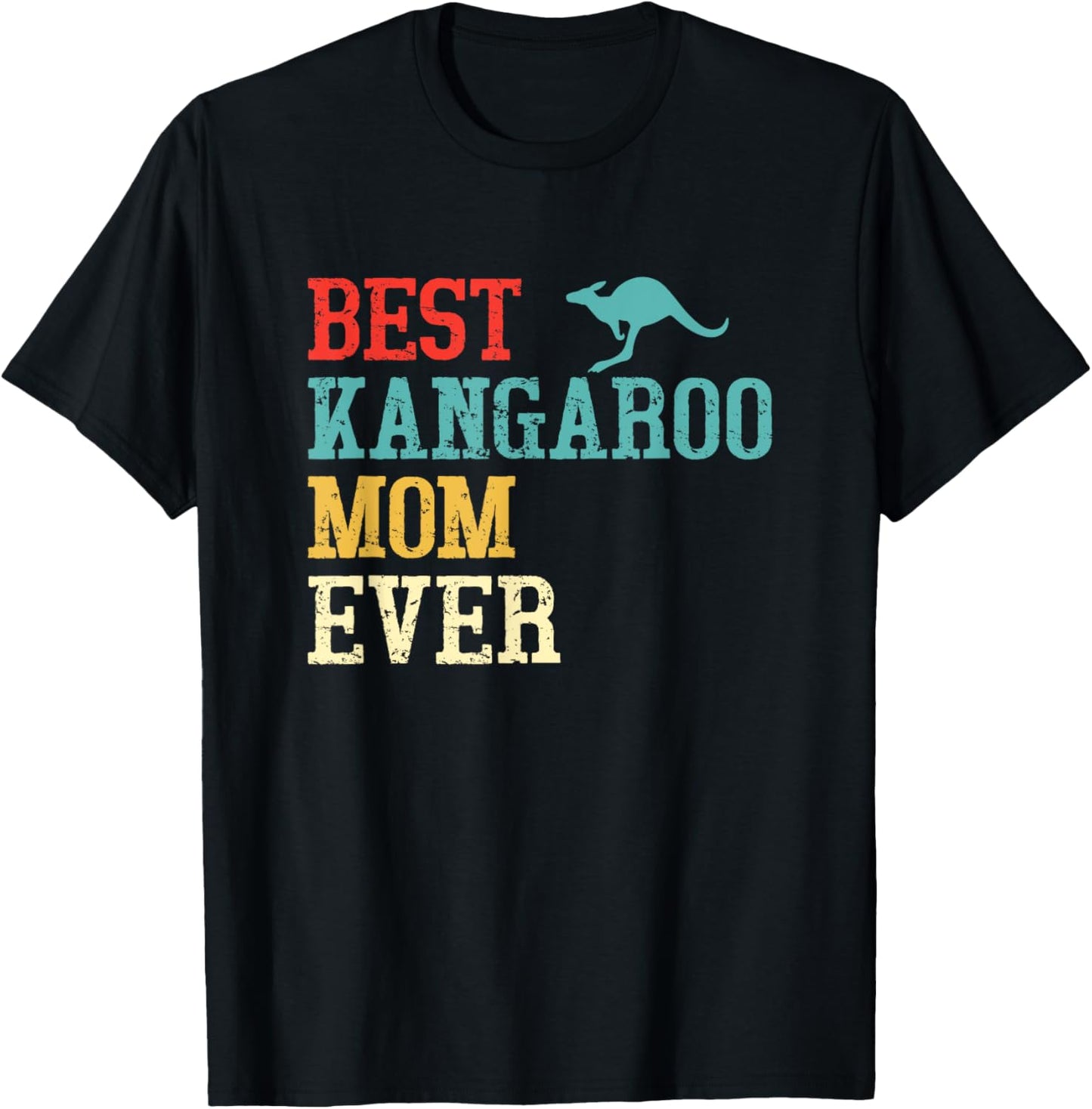 Kangaroo Mom Funny Women Girls Kids Kangaroo Animal T-Shirt - T-Shirt | Black