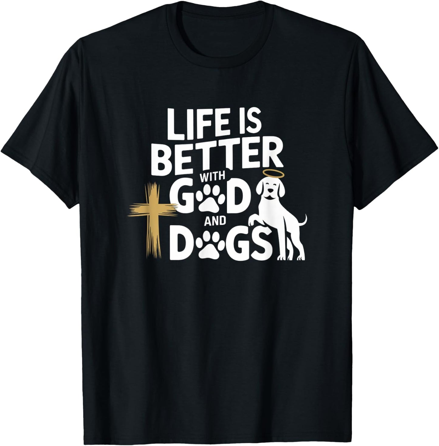 Adults Dog Lovers Spiritual/Religious Classic Fit Black T-Shirt - T-Shirt | Black