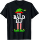 Bald Elf Family Matching Group Funny Christmas T-Shirt - T-Shirt | Black