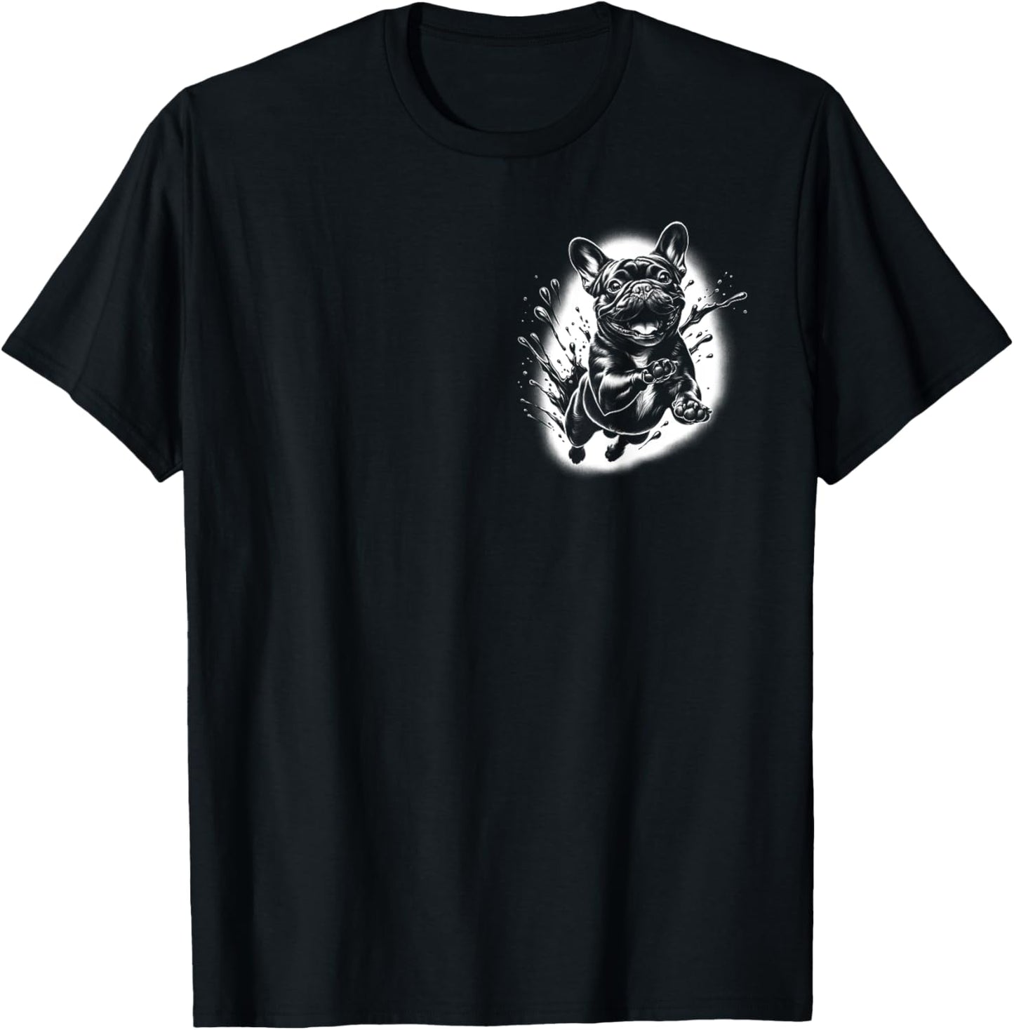 French Bulldog with Cool Paint Spots on Chest Women Kids T-Shirt - T-Shirt | Black