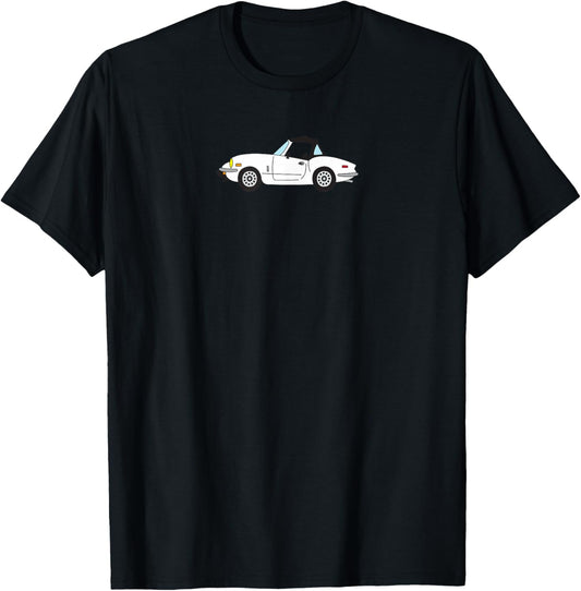 White Triumph Spitfire 1500 Britisches Auto Cartoon T-Shirt - T-Shirt | Black