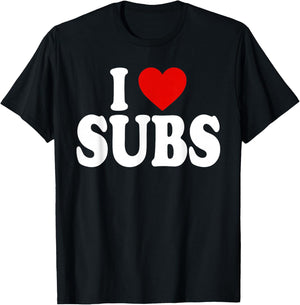 I Heart Love Subs T-Shirt - T-Shirt | Black